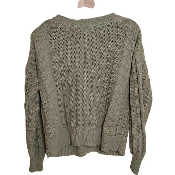 Cupcakes and Cashmere Green Cable Knit Cardigan, Medium - Picture 2 of 10